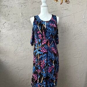 Maeve‎ Anthropologie Women's Floral Cold Shoulder Short Sleeve Dress